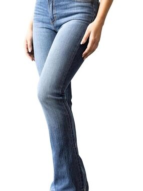Kimes Ranch Women's Jennifer Ultra-High Rise Wide Flare Mid Wash Jeans